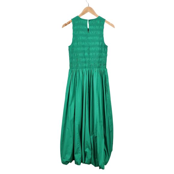 Madewell Melody Bubble Hem Smocked Midi Dress Poplin Verdant Green Small NWT - Picture 6 of 8